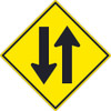 (Two Way Traffic Arrow Graphic) Sign - 30X30 - .080 Hip Ref Alum - TM238K