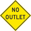 No Outlet Sign 30X30 .080 Hip Ref Alum
