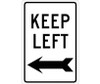 Keep Left (With Arrow) - 18X12 - .040 Alum - TM28G