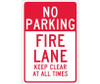 No Parking Fire Lane Keep Clear At All Times - 18X12 - .040 Alum - TM47G