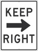 Keep Right(Arrow Graphic)Sign - 24X18 - .080 Hip Ref Alum - TM530K