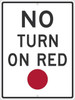 No Turn On Red(Graphic Red Dot)Sign - 24X18 - .080 Egp Ref Alum - TM533J