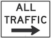 All Traffic(Graphic Arrow Right) Sign - 24X18 - .080 Hip Ref Alum - TM536K