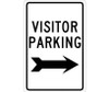 Visitor Parking (With Right Arrow) - 18X12 - .040 Alum - TM8G
