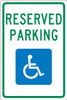 Reserved Parking Handicapped -18X12 - .040 Alum Sign - TMS327G