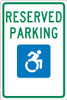 Reserved Parking Handicapped -18X12 - .040 Alum Sign - TMS327G