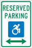 Reserved Parking Handicapped -18X12 - .040 Alum Sign - TMS327G