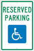 Reserved Parking Handicapped -18X12 - .063 Alum Sign - TMS327H