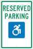 Reserved Parking Handicapped -18X12 - .063 Alum Sign - TMS327H