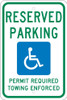 Reserved Parking Handicapped - 18X12 - .080 Egp Ref Alum Sign - TMS327J