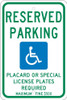 Reserved Parking Handicapped - 18X12 - .080 Egp Ref Alum Sign - TMS327J