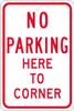 No Parking Here To Corner - 18X12 - .080 Egp Ref Alum - TM99J