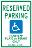 Reserved Parking Handicapped - 18X12 - .063 Alum Sign - TMS315H