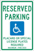 Reserved Parking Handicapped - 18X12 - .063 Alum Sign - TMS315H
