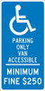 Reserved Parking Handicapped  - 24X12 - .040 Alum Sign - TMS308G