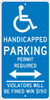 Handicapped Parking Permit Required 24X12 .080  Ref Alum Sign