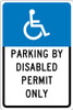 Handicapped Parking Permit Only  - 18X12 - .040 Alum Sign - TMS312G