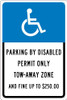 Parking By Disabled Permit Only 18X12 .040 Alum Sign
