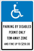 Parking By Disabled Permit Only -18X12 - .063 Alum Sign - TMS332H