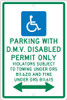 Parking By Disabled Permit Only -18X12 - .063 Alum Sign - TMS332H