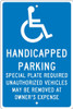 Handicapped Parking -18X12 - .063 Alum Sign - TMS322H