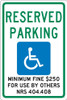 Reserved Parking Min Fine - 18X12 .040 Alum Sign - TMS323G