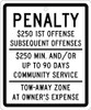 Reserved Parking Penalty - 10X12 .040 Alum Sign - TMS324G