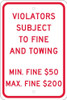 Violators Subject To Fine -18X12 - .080 Ref Alum Sign - TMS333J
