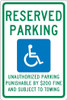 Reserved Parking - 18X12 - .040 Alum Sign - TMS335G
