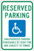 Reserved Parking - 18X12 - .080 Egp Ref Alum Sign - TMS335J