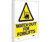 Watch Out For Forklifts - Flanged - 10X8 - Rigid Plastic - TV16
