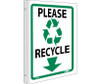 Please Recycle - Flanged - 10X8 - Rigid Plastic - TV18