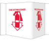Visi Sign - Fire Extinguisher - White - 5 3/4X8 3/4 - Rigid Vinyl - VS1W