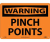 Warning Pinch Points 10X14 Rigid Plastic