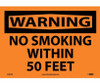 Warning: No Smoking Within 50 Feet - 10X14 - PS Vinyl - W401PB