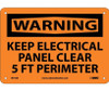 Warning: Keep Electrical Panel Clear 5 Ft Perimeter - 7X10 - Rigid Plastic - W410R