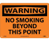 Warning: No Smoking Beyond This Point - 10X14 - .040 Alum - W458AB