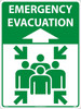 Emergency Evacuation Large Floor And Wall Sign - 24X18 - Asphalt Art - WF05AA
