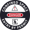 Danger: Confined Space Floor And Wall Sign - 36X36 - Asphalt Art - WF0636AA