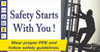 Safety Starts With You Large Wall Sign - 24X46 -Texwalk - WF14TW