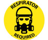 Walk On Floor Sign - 17" Dia. - Textured Non-Slip Surface - Respirator Required - WFS31