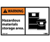 Warning: Hazardous Materials Storage Area (Graphic) - 3X5 - PS Vinyl - Pack of 5 - WGA15AP