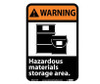 Warning: Hazardous Materials Storage Area (W/Graphic) - 10X7 - PS Vinyl - WGA15P