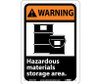 Warning: Hazardous Materials Storage Area (W/Graphic) - 10X7 - Rigid Plastic - WGA15R