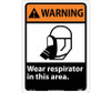 Warning: Wear Respirator In This Area - 14X10 - .040 Alum - WGA31AB