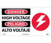 Danger High Voltage (Bilingual W/Graphic) 10X18 Rigid Plastic