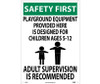 Safety First - Playground Equipment Provided Here.. - 20X14 - .040 Alum - SF61AC
