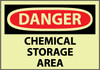 DANGER, CHEMICAL STORAGE AREA, 10X14, PS VINYLGLOW