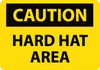 CAUTION, HARD HAT AREA, 7X10, RIGID PLASTIC