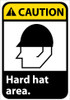 CAUTION, HARD HAT AREA (W/GRAPHIC), 10X7, PS VINYL
